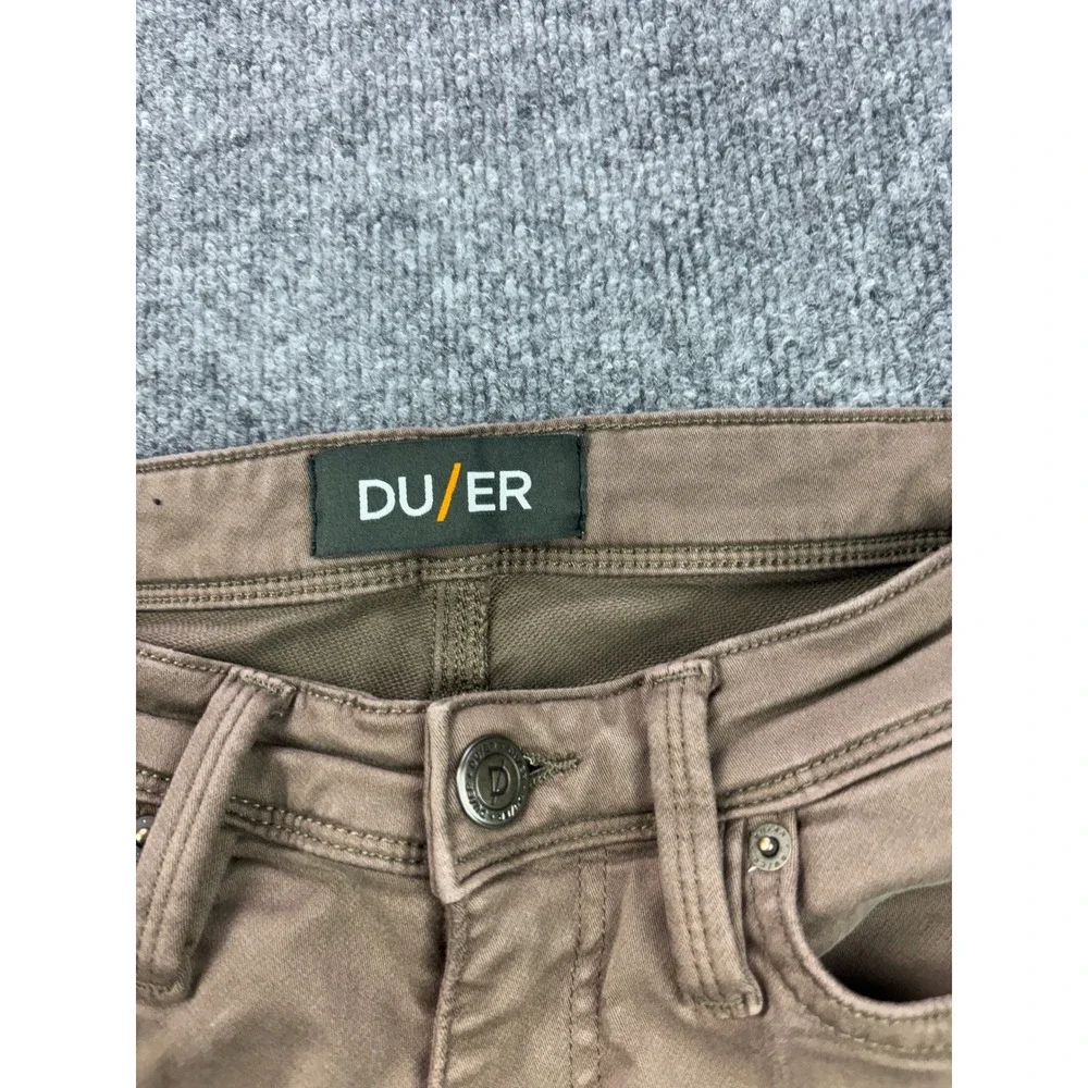 DU/ER Performance Denim Pants Mens 32 Brown Slim Straight Stretch 6641